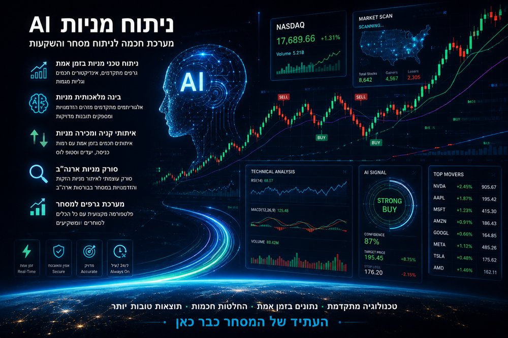 גרפים וניתוח מניות נאסד״ק AI אונליין - מערכת חכמה לניתוח מסחר והשקעות בזמן אמת | ANALYZER.CO.IL